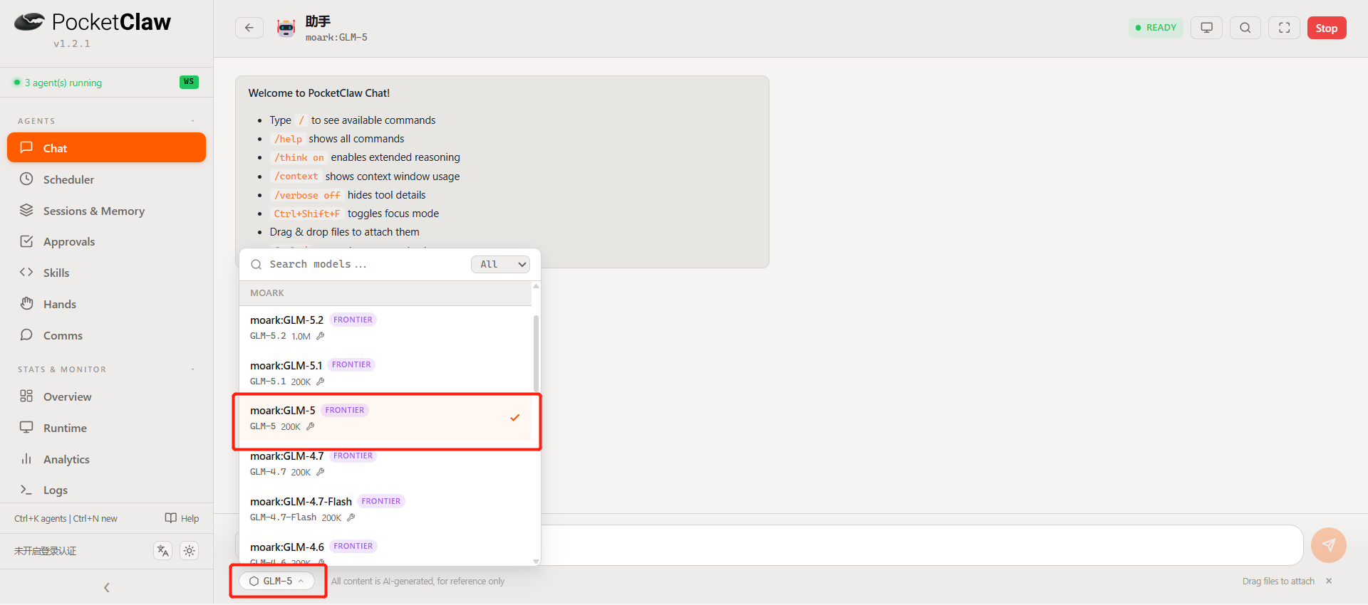 Model Config Button